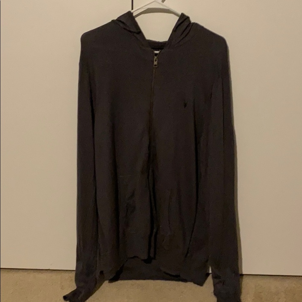 All saints men’s Long sleeve hooded t-shirt.